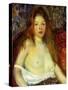 A Red-Haired Model-William James Glackens-Stretched Canvas