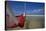 A Red Hammock Spread Out by the Wind Swings Above the Water During Low Tide, Hobox Island, Mexico-Karine Aigner-Stretched Canvas