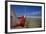 A Red Hammock Spread Out by the Wind Swings Above the Water During Low Tide, Hobox Island, Mexico-Karine Aigner-Framed Photographic Print