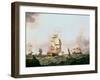 A Red Squadrons Flagship Announcing her Arrival-Francis Swaine-Framed Giclee Print