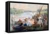 A Regatta at Asnieres During the Second Empire, C1868-1905-Antony Paul Emile Morlon-Framed Stretched Canvas