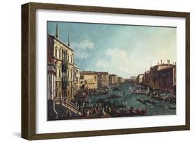 A Regatta on the Grand Canal-Canaletto-Framed Art Print