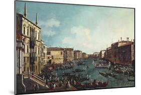 A Regatta on the Grand Canal-Canaletto-Mounted Art Print