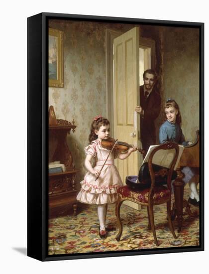 A Rehearsal on the Sly, 1875-Ernest Gustave Girardot-Framed Stretched Canvas