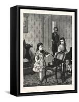 A Rehearsal on the Sly, Girl, Girls, Violin, Music, Piano, Room, Interior, 1876, Uk-null-Framed Stretched Canvas