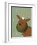 A Reindeer with a Wreath around its Neck-Beverly Johnston-Framed Giclee Print