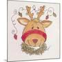 A Reindeer with Lights Strewn in its Antlers Wreath around its Neck-Beverly Johnston-Mounted Giclee Print