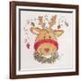 A Reindeer with Lights Strewn in its Antlers Wreath around its Neck-Beverly Johnston-Framed Giclee Print