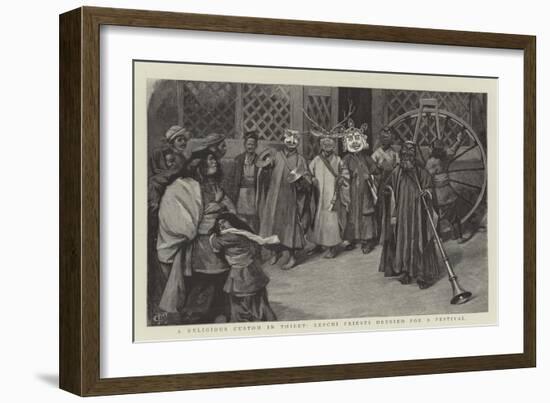 A Religious Custom in Thibet, Lepchi Priests Dressed for a Festival-Charles Edwin Fripp-Framed Giclee Print