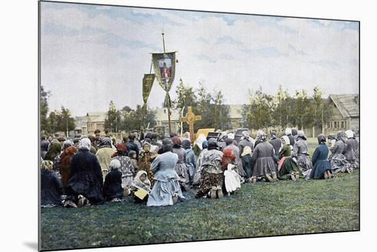 A Religious Procession in a Village, Russia, C1890-Gillot-Mounted Giclee Print