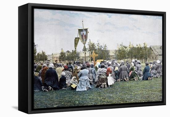 A Religious Procession in a Village, Russia, C1890-Gillot-Framed Stretched Canvas