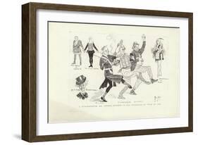 A Reminiscence, Mr Arthur Roberts in the Burlesque of "Joan of Arc"-Phil May-Framed Giclee Print