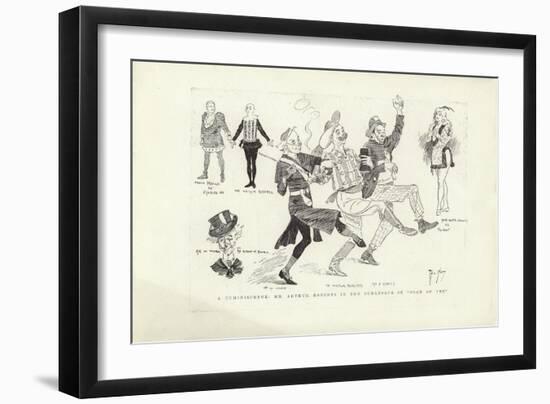 A Reminiscence, Mr Arthur Roberts in the Burlesque of "Joan of Arc"-Phil May-Framed Giclee Print