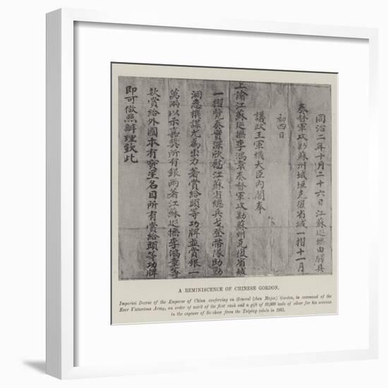 A Reminiscence of Chinese Gordon-null-Framed Giclee Print