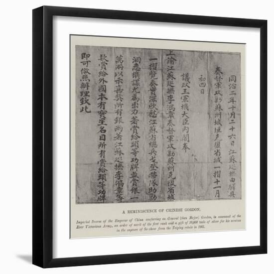 A Reminiscence of Chinese Gordon-null-Framed Giclee Print