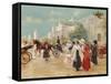 A Rendez-Vous Near the Grand Palais-Carlos Alonso Perez-Framed Stretched Canvas