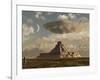 A Reptoid Greets an Incoming Flying Saucer Above a Pyramid.-Stocktrek Images-Framed Photographic Print