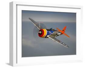 A Republic P-47D Thunderbolt in Flight-Stocktrek Images-Framed Photographic Print