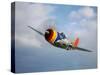 A Republic P-47D Thunderbolt in Flight-Stocktrek Images-Stretched Canvas