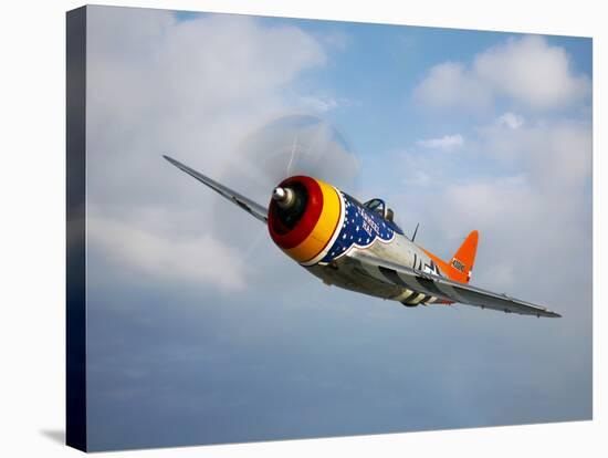 A Republic P-47D Thunderbolt in Flight-Stocktrek Images-Stretched Canvas