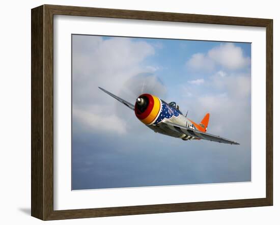 A Republic P-47D Thunderbolt in Flight-Stocktrek Images-Framed Photographic Print