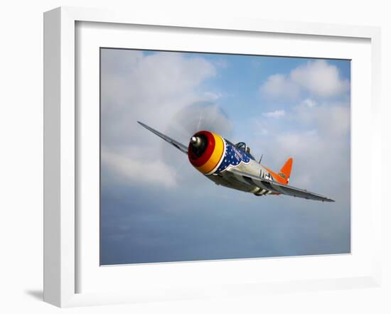 A Republic P-47D Thunderbolt in Flight-Stocktrek Images-Framed Photographic Print