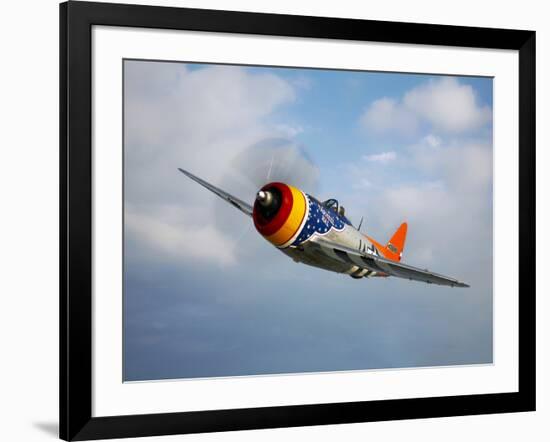 A Republic P-47D Thunderbolt in Flight-Stocktrek Images-Framed Photographic Print