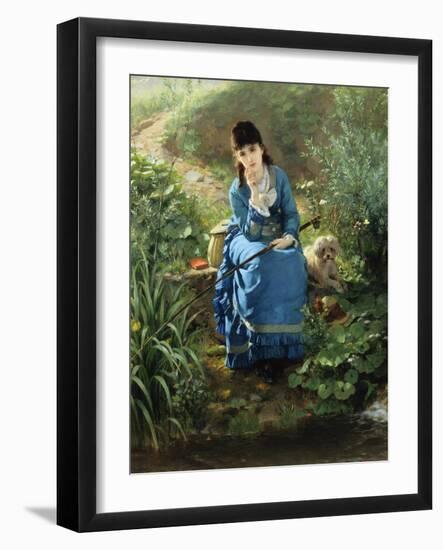 A Rest by the Pool-Friedrich Peter Hiddeman-Framed Giclee Print