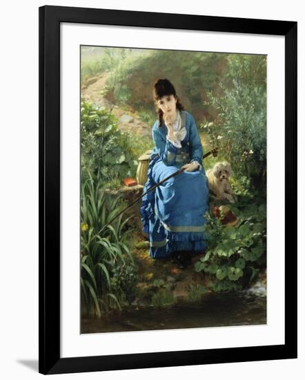 A Rest by the Pool-Friedrich Peter Hiddeman-Framed Giclee Print