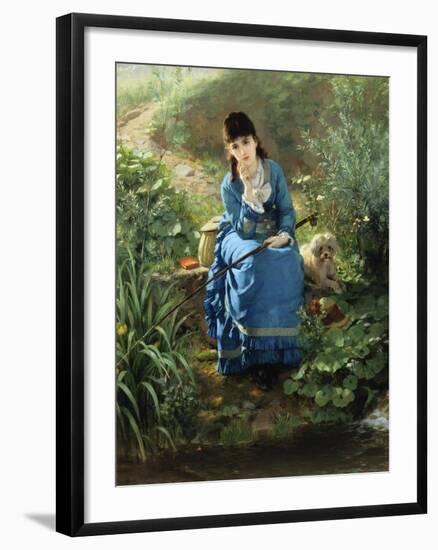 A Rest by the Pool-Friedrich Peter Hiddeman-Framed Giclee Print