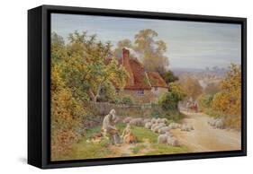 A Rest by the Way-Charles James Adams-Framed Stretched Canvas