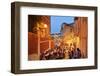 A Restaurant in the Calcada Do Duque, with a View to Sao Jorge Castle at Twilight. Lisbon, Portugal-Mauricio Abreu-Framed Photographic Print