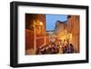 A Restaurant in the Calcada Do Duque, with a View to Sao Jorge Castle at Twilight. Lisbon, Portugal-Mauricio Abreu-Framed Photographic Print