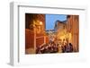 A Restaurant in the Calcada Do Duque, with a View to Sao Jorge Castle at Twilight. Lisbon, Portugal-Mauricio Abreu-Framed Photographic Print