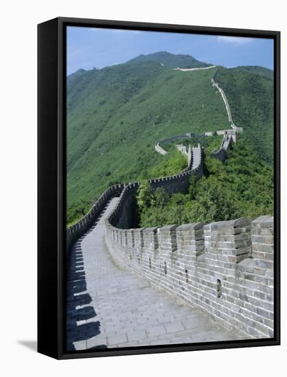 A Restored Section of the Great Wall, Mutianyu, Northeast of Beijing, China-Anthony Waltham-Framed Stretched Canvas