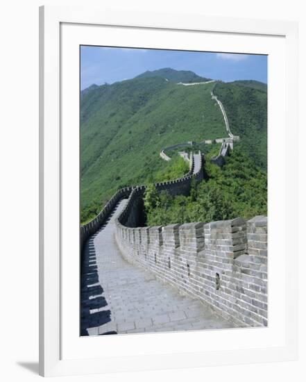 A Restored Section of the Great Wall, Mutianyu, Northeast of Beijing, China-Anthony Waltham-Framed Photographic Print