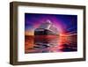 A Retro Red TV 3D Illustration on Black-jgroup-Framed Photographic Print