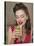 A Retro-Style Girl Drinking Lemonade-null-Stretched Canvas