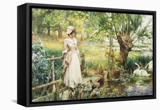 A Reverie by the River-Alfred Augustus Glendening II-Framed Stretched Canvas