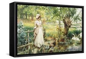 A Reverie by the River-Alfred Augustus Glendening II-Framed Stretched Canvas