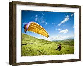 A Reverse Launch While Paragliding at Steptoe Butte on the Palouse in Eastern Washington.-Ben Herndon-Framed Photographic Print