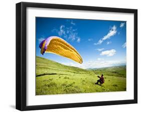 A Reverse Launch While Paragliding at Steptoe Butte on the Palouse in Eastern Washington.-Ben Herndon-Framed Photographic Print