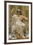 A Revery- a Look of Sadness on a Restful Face - She Hath No Cares - a Thing Hereditary in the…-Albert Joseph Moore-Framed Giclee Print