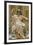 A Revery- a Look of Sadness on a Restful Face - She Hath No Cares - a Thing Hereditary in the…-Albert Joseph Moore-Framed Giclee Print