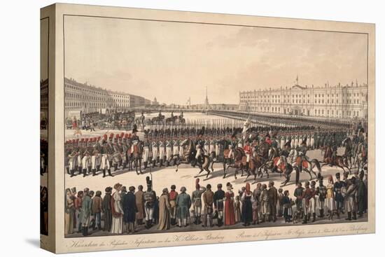 A Review of the Russian Infantry on the Palace Square in St Petersburg, 1809-1813-Wilhelm Ritter von Kobell-Stretched Canvas