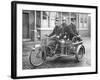 A Rex Motorcycle Being Used by Firemen-null-Framed Photographic Print