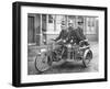 A Rex Motorcycle Being Used by Firemen-null-Framed Photographic Print