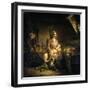 A Rich Lady Visits a Poor Family-Gerardus Terlaak-Framed Art Print