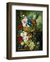 A Rich Still Life of Summer Flowers-Jan van Os-Framed Giclee Print