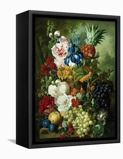 A Rich Still Life of Summer Flowers-Jan van Os-Framed Stretched Canvas